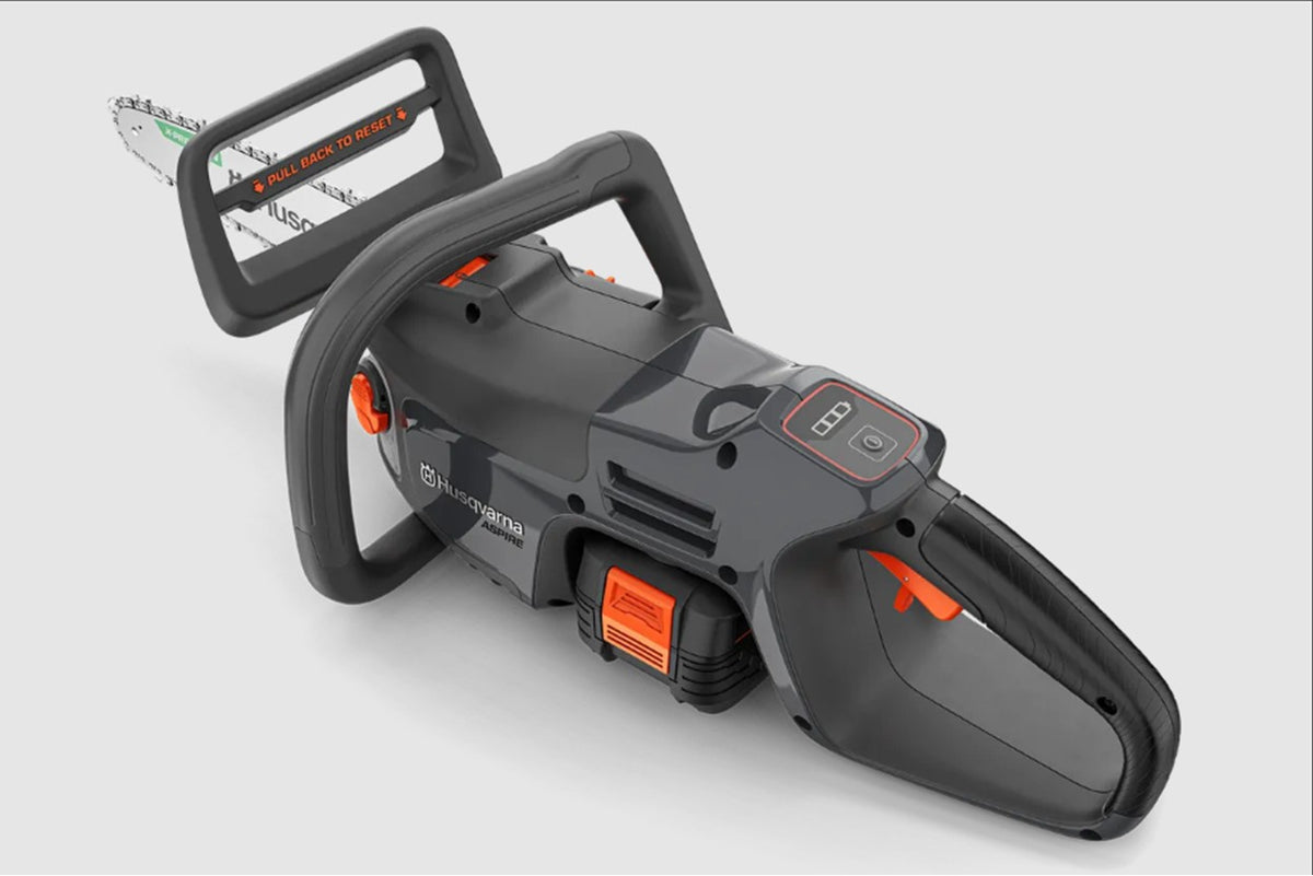 Husqvarna chainsaw on a white background