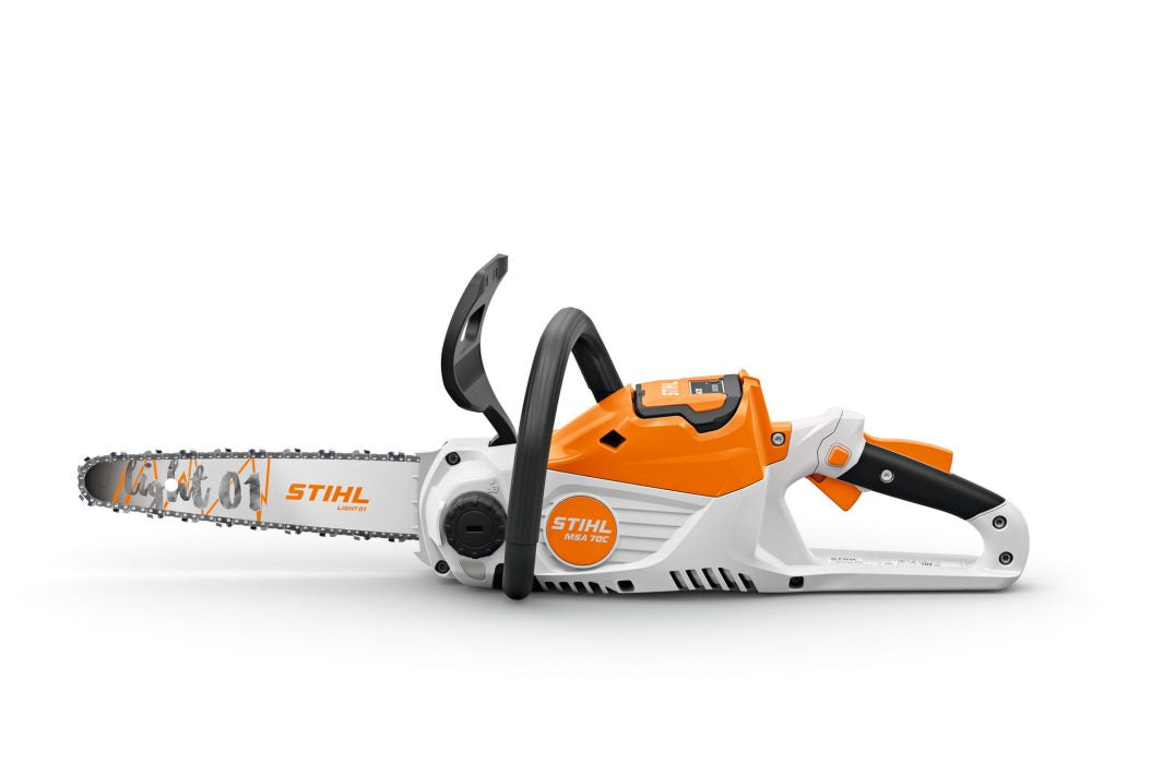 Stihl chainsaw on a white background
