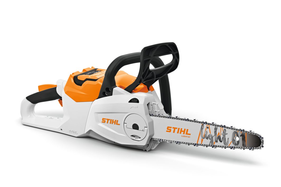 Stihl chainsaw on a white background