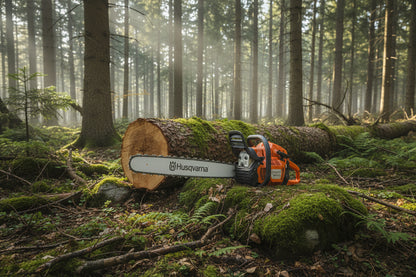 Husqvarna chainsaw on a white background