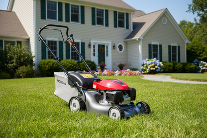 Honda lawn mower on a white background