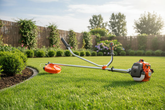 Husqvarna grass trimmer on a white background
