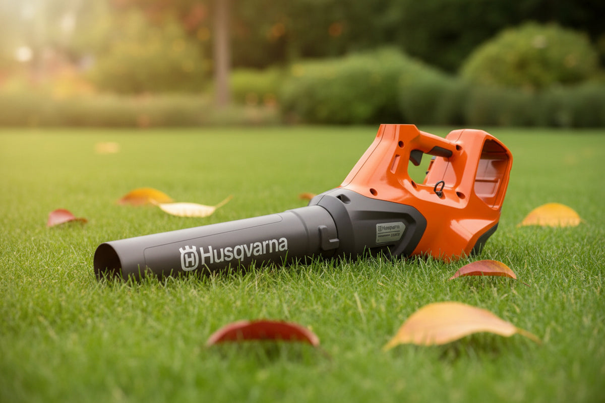 Husqvarna leaf blower on a white background