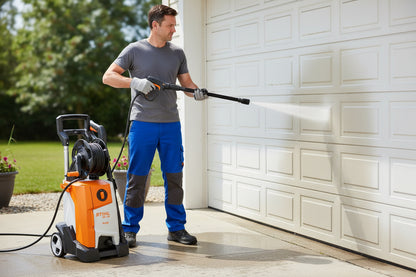 Stihl pressure washer RE110 Plus on a white background