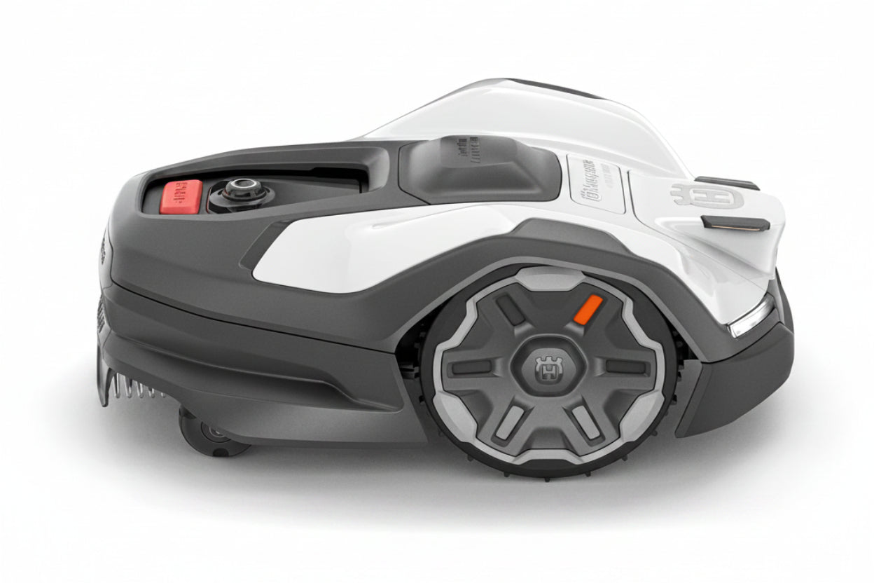 Husqvarna Robotic lawn mower on a white background