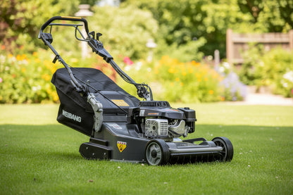 Mower with 'Weifang' branding on a white background