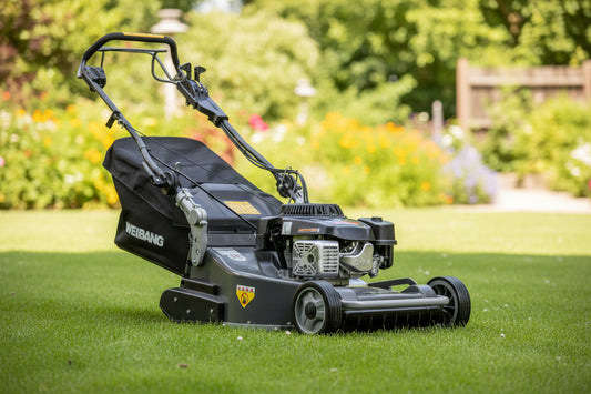 Mower with 'Weifang' branding on a white background